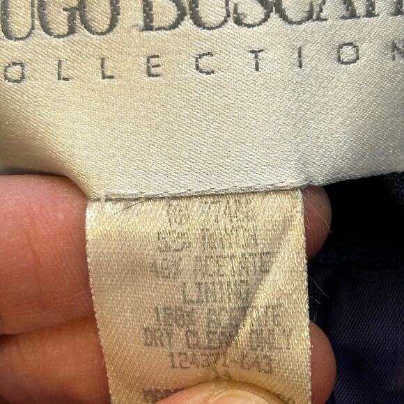 Hugo Buscati blue jacquard long 3 button lined blazer size 14 - Picture 8 of 13